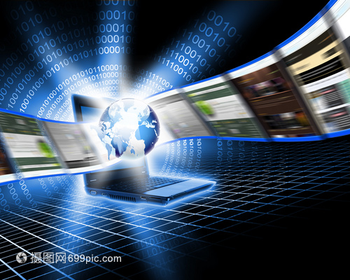 笔记本电脑屏幕全球计算机网络的象征