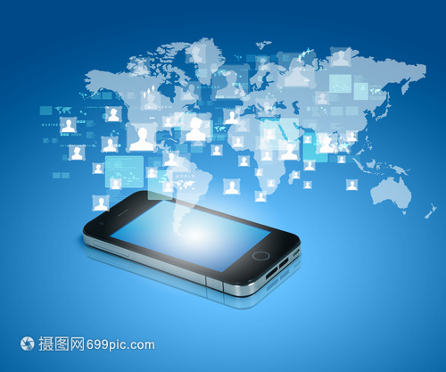 现代通信技术手机高科技背景的现代通信技术插图